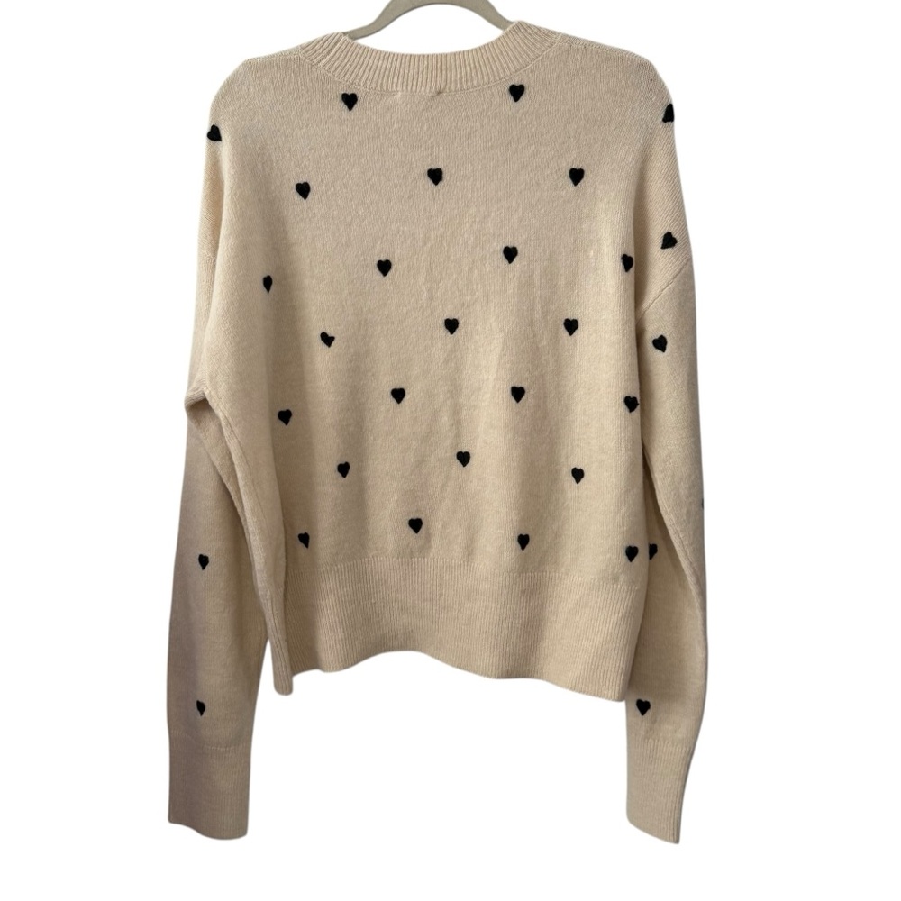 Heart Patterned Cream Sweater - Picture 3 of 4